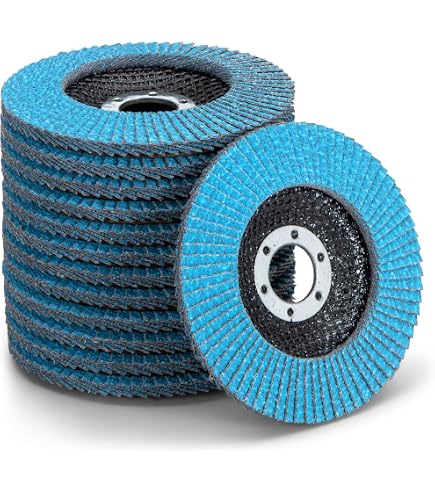 Lot De 10 Disques à Lamelles 125 Mm Grain 40 Bleu – Abrasif Zirconium Inox Pro Pour Meuleuse D'Angle, Meulage Rapide Et Durable Sur Métal Et Inox
