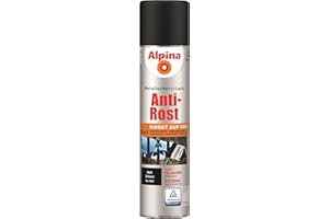Alpina Metallschutzlack Sprühdose – Matt – Schwarz – Anti-Rost-Lack für einen Langzeit-Korrosionsschutz – Witterungs- und UV-beständig – 400ml