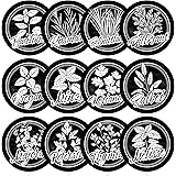 12 schwarze Kräuterschilder wetterfest für deinen Garten aus Kunststoff mit transparenten Acrylglasstäben, einfacher Zusammen