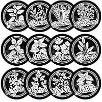 12 schwarze Kräuterschilder wetterfest für deinen Garten aus Kunststoff mit transparenten Acrylglasstäben, einfacher…