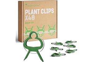 GardenGloss 48 Pflanzenclips Klein - Pflanzenklammern für Tomaten, Rosen, Gurken und andere Rankpflanzen – Besonders einfache Rankhilfe für Pflanzen – Stabile Klammern für Kletterpflanzen Befestigung