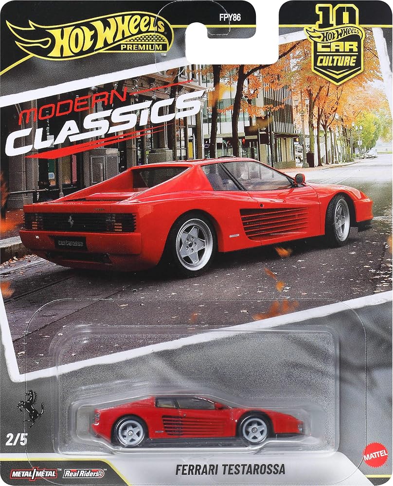 Hot Wheels Testarossa Car Culture 1:64 ölçekli, JKF00 | Koleksiyonluk Modern Klasikler Oyuncak Araba Gerçek Biniciler Lastikler ve Metal/Metal Gövde ve Şasi 1:64 Ölçekli