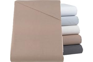 SHC TEXTILIEN SHC by BaSaTex Betttuch Bettlaken Haushaltstuch Tischdecke Leintuch ohne Gummizug | 100% Baumwolle | 150x250 cm | Farbe: Taupe