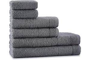 Tuiste Zestaw ręczników frotte antracytowo-szary | 2 x ręczniki do rąk, 2 x ręczniki dla gości, 2 x zestaw ręczników kąpielowych |% 100 bawełny zestaw 6-częściowy | jakość premium | kolor: antracyt