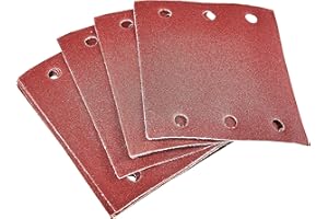 Amtech V4055 P240 - Hojas cuadradas de gancho y bucle, juego de 10 piezas, papel de lija de 110 mm x 100 mm, 240 V, transparente, 110 x 100 mm