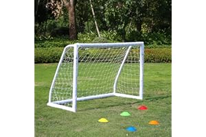 JUNGLE STONE Ultimate All Weather uPVC Football Goal 6ft x 4ft Garden Portable Goal with 70mm Thick PVC Posts and Net, Integrated Locking System