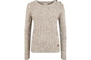 OXMO OXPhia Damen Strickpullover Grobstrick Pullover mit Rundhals