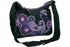 GURU-SHOP GURU SHOP Schultertasche, Hippie Tasche, Goa Tasche - Grün, Herren/Damen, Baumwolle, 23x28x12 cm, Alternative Umhängetasche, Handtasche aus Stoff