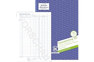 AVERY Zweckform 1227 Accounting (A4, with VAT Column, Tested by Experts, for DE/at for Proper Accounting, 2 x 50 Sheets, 100% Recycled, Blue Angel Certified) White/Yellow