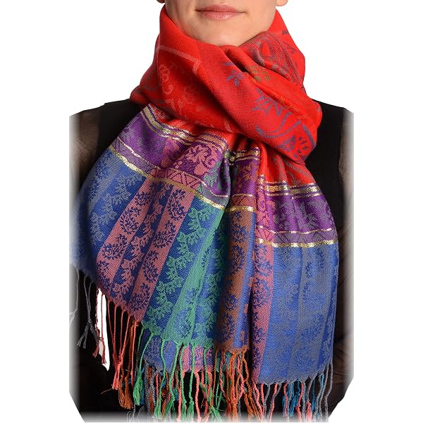 LissKiss Pashmina-Schal Mit Ombre Paisley-Muster – Grün, 70x180 Cm, Mit Fransen