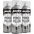 JENOLITE Primer Filler Spray Paint | GREY | High Fill Multi-Surface Primer Paint | Fills Small Dents & Scratches | Perfect For Car Bodywork, 3D Printer Models & More | 3 x 400ml