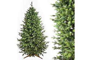 Evergreen Tree® Sztuczna choinka 210 cm – realistyczna, 100% formowana wtryskowo choinka z drewnianym stojakiem, wyprodukowano w UE – sztuczna choinka