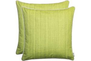 ‎BRANDSSELLER Brandsseller Set of 2 Outdoor Cushions 45 x 45 cm - Weatherproof Decorative Cushions with Piping in Linen Look - Water-Repellent Garden Cushions & Decorative Cushions for Outdoor Use - Sofa Cushion
