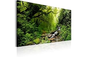 murando Akustikbild Wald Bach Bilder Akustikschaum Hochleistungsschallabsorber Schallschutz Leinwand 1 tlg Wandbild Raumakustik Schalldämmung Natur Landschaft Bäume Wasserfall c-B-0234-b-c