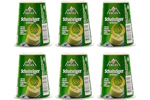 S.MILE GMBH Food-United Schabziger Stöckli schweizer Käse g.U. 6x 100 g passend für Pasta & Pizza am Stück Kräuterkäse grüner Schotterkäse Stötzle würzig aromatisch