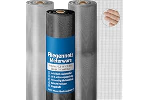 Onpira® Edelstahl Fliegennetz- Fliegengitter Meterware 120 cm – Silber oder Schwarz – Rostfrei & Reißfest – Katzensicherer Insektenschutz für Fenster & Türen – Zuschneidbar & Witterungsbeständig