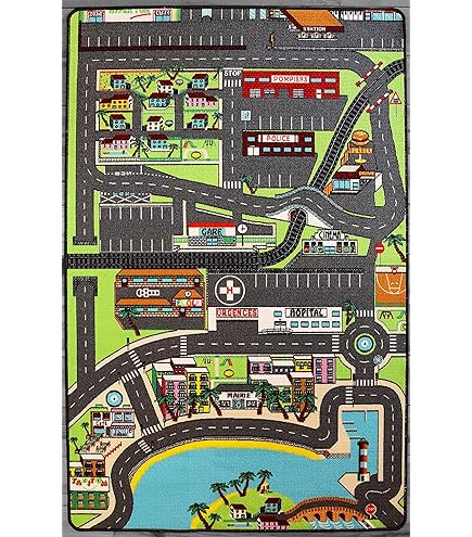 Tappeto Circuito F1 Per Bambini - 95x133 Cm, Antiscivolo, Per Giochi Con Macchinine - Foto 3