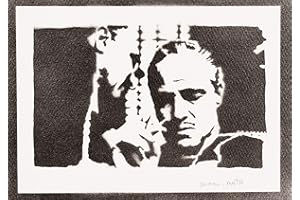 moreno-mata Authentique Graffiti Fait a la Main Le Parrain Film Poster Don Vito Corleone Affiche Handmade Decoration Murale Salon Chambre Cadeau Homme et Femme