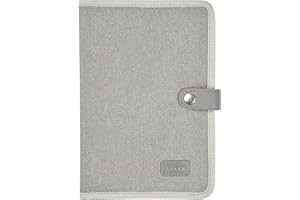 BÉABA, Protège Carnet de Santé, Genève, 2 Poches Intéreieures, Bouton Pression, Tissu Imperméable, Gris chiné