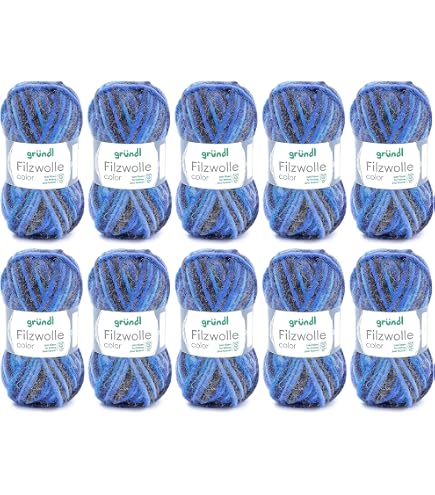 Gründl Set di lana di feltro colorato (certificato Oeko-Tex 100 lana ve