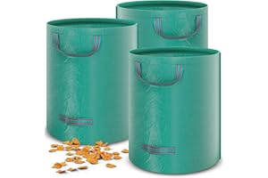 Alaskaprint Lot de 3 sacs à déchets de jardin 272 l autoportant avec double fond et lignes de couture supplémentaires,Stable,Imperméable,Résistant aux UV,150 g/m²,390 g