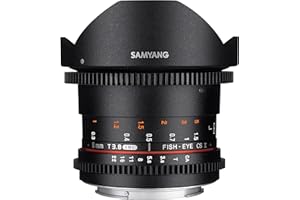 SAMYANG 13008T3.8N 8 mm T3.8 VDSLR UMC Fish-Eye CS II Objektiv für Anschluss Nikon schwarz