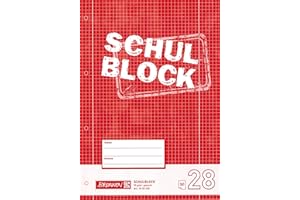 TEXTIMO Schreibblock/Schulblock 28 "BRUNNEN" 50 Blatt / A4-70g