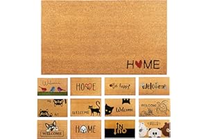 ‎AMARU DOOR MATS Fußmatte Kokosfaser Home Herzstück - 70x40cm - Willkommens Fussmatte mit Antirutsch PVC & Kokos Oberfläche - für Hauseingänge, Flure, Außentüren, Wohnaccessoires - Schlichtes Originaldesign