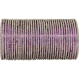 NMII Glass with Polka Dots & Glitter Stylish Fancy Bangles Set For Women & Girls | Glass Bangles | Traditional Women Bangles - Pack of 36 Bangle