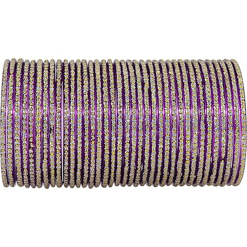 NMII Glass with Polka Dots & Glitter Stylish Fancy Bangles Set For Women & Girls | Glass Bangles | Traditional Women Bangles - Pack of 36 Bangle