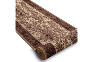 rugsx Nowoczesny, niedrogi antypoślizgowy chodnik do kuchni, korytarza, korytarza, do salonu, sypialni, solidny, beżowy, 100 x 630 cm