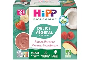 HiPP - Délice Végétal - Pomme Banane Framboise - Coupelles 4X100G