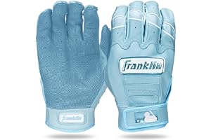 Franklin Sports MLB Baseball Batting Gloves - CFX Pro Batting Gloves for Adults and Teens - Baseball and Softball Batting Gloves - Carolina Blue Highlight - Adult Small