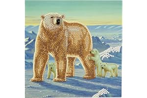 Crystal Art Polar Familie, Kristallkunstkarte Crystal Card Kits 18x18cm, Papier, Mulitcolor, 18x18