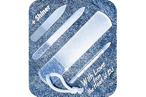 GLADZY Juego de Limas de Cristal Checo para Uñas - Lima de Pulido Multifunción, Empujador de Cutículas de Precisión, Superficie Incisa, Manicura y Pedicura, Cuidado de las Uñas y Nail Art Profesional