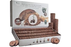 OwnGrown 120 pastilles de Culture universelles Kit de pastilles en Fibres de Coco sans Tourbe Riches en nutriments pour la Culture, la Germination et la Plantation de Tous Types semis et de Plantes