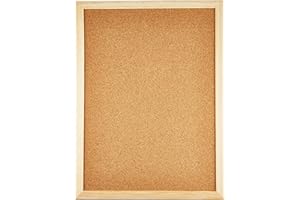 Alevar Tableau en liège 40 x 30 cm, panneau liège, tableau d'affichage avec pointes et cadre en bois