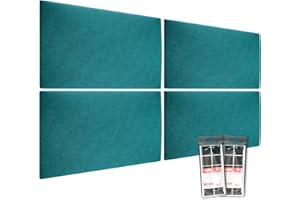 ‎MOLLIS HOMELIKE INTERIORS MOLLIS Polsterplatte, Set von 4 Stück, Rechteckiges & Dekoratives Wandpaneel, als Bettkopfteil oder Aufprallschutz, Reduziert Schall & Verbessert Akustik, aus Schaumstoff, 60 x 30 cm, Türkis