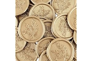 LUSOFIE 25 sztuk złotych pieczęci woskowych samoprzylepnych, złote naklejki woskowe w stylu vintage, pieczęć woskowa, ręcznie wykonana, na zaproszenia ślubne, opakowanie prezentowe