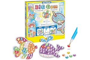 Creativity for Kids Big Gem Art Kit - Create Your Own Under The Sea Friends Diamond Arts and Crafts for Kids, Stickers and Suncatchers - Under The Sea Friends Sticker Diamond Art for Kid