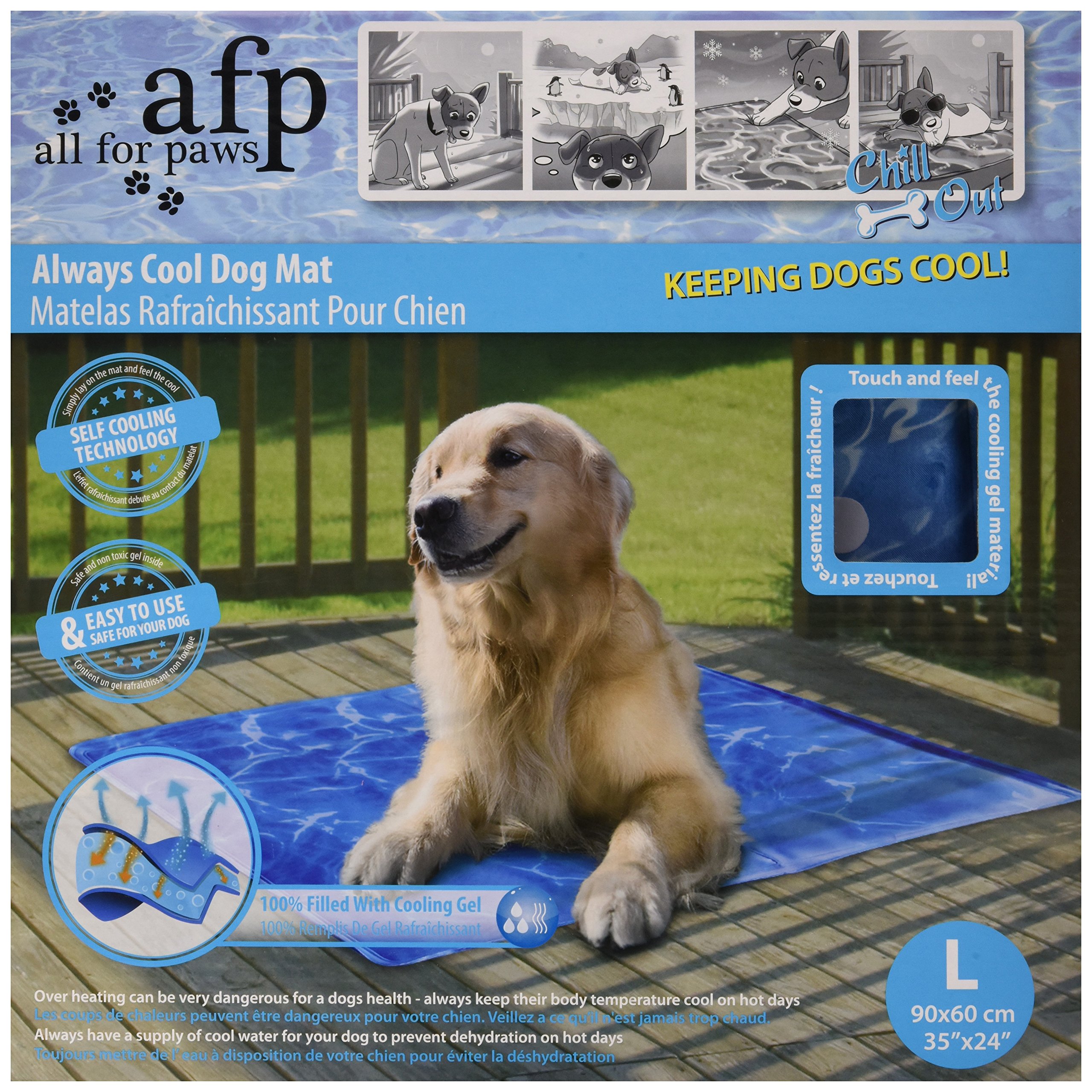 ALL FOR PAWS Chill Out Dog Cooling Mat Pet Cool Pad Gel SelfCooling