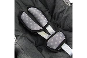 BAMBINIWELT BY RAFAEL K. BAMBINIWELT zestaw uniwersalnych nakładek na fotelik dla niemowląt, kompatybilny np. z gwiazdami Maxi Cosi Cybex (gwiazdki jasnoszare)