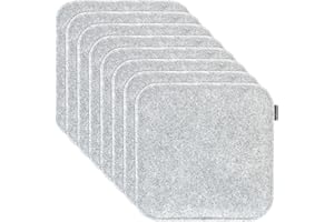 Brandsseller Cuscino per sedia in feltro rettangolare, 35 x 35 x 2 cm, 8 pezzi, grigio e mélange