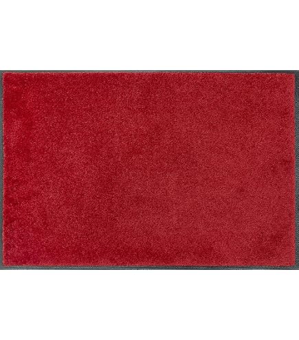 Wash+Dry Fußmatte Scarlet, 40x60 Cm, Rot – Waschbar Bis 60°C, Für Innen & Außen, Rutschfest