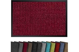 comflor Hochwertige Fußmatte Rot-Schwarz 60x90 groß für Innen & Außen - Schmutzfangmatte rutschfest, waschbar & wetterfest - Fussmatte für Eingangsbereich & Aussenbereich - Läufer Flur dünn