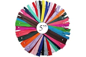 KGS Nylon Zipper for Sewing Crafts | 20 Assorted Colours | Size: 5 Inch / 13 cm | 20 Zippers/Pack | Multicolor Zippers for Sewing Supplies and Replacement in Bags, Pouches, Skirts, Dresses