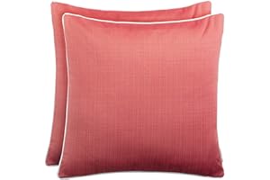 Brandsseller Lot de 2 Coussins d’extérieur 45x45 cm – Coussins décoratifs imperméables avec Passepoil en aspect Lin – Résistants aux intempéries pour Jardin, Balcon, Terrasse et Canapé - Rouge