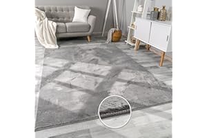 ‎PACO HOME Paco Home Teppich Wohnzimmer Kunstfell weich waschbar modern elegant pflegeleicht Felloptik Uni Seidenglanz flauschig Kurzflor, Grösse:200x280 cm, Farbe:Anthrazit