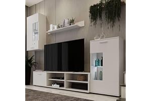 Miroytengo Mueble De Salón En Color Blanco Mate 230x38,3 cm Moderno