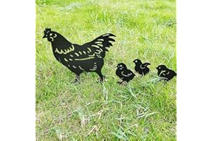 LIN'S WOOD Decoracion Jardin Exterior,Figuras Jardin Exterior,Pollo Adornos para Jardin Patio de Animales de Metal,Art Deco, estatuilla Figuras de jardín,Decoraciones de Interesante